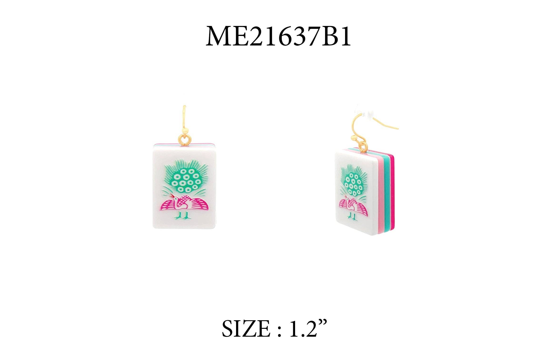 What's Hot - Mahjong Tile Acrylic 1.25" Earring