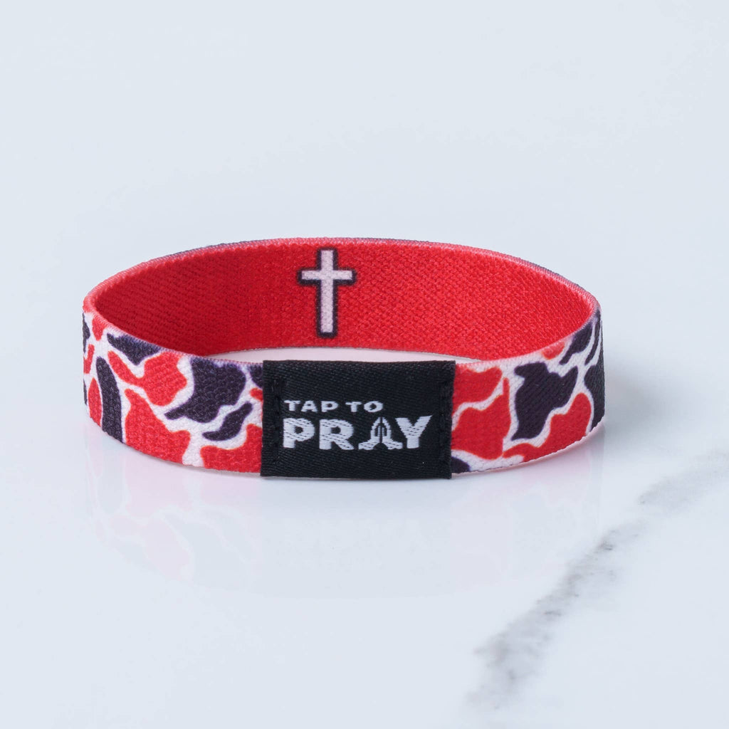 Versible - Tap To Pray™ Wristbands - Team Camo - Red & Black