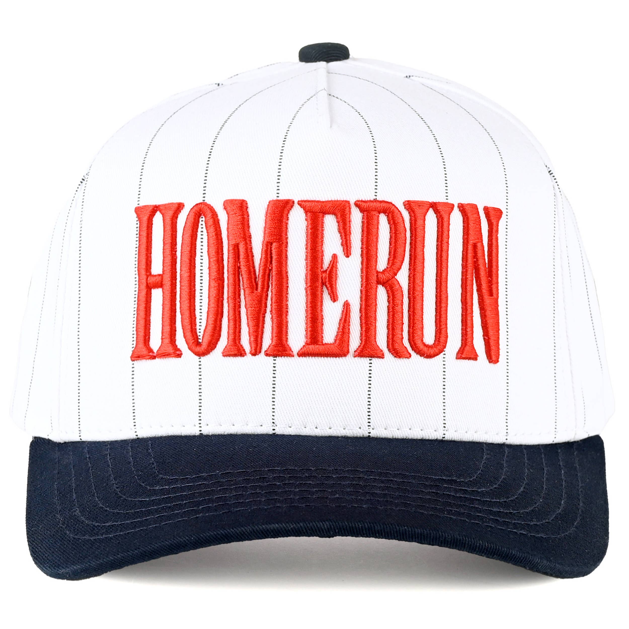 Hana - C.C HOME RUN Letter Stripe Two Tone Trucker Cap