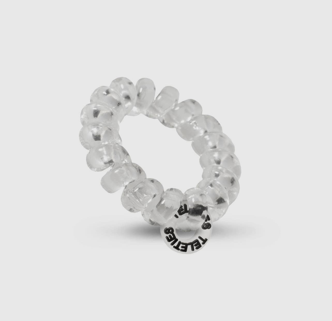 Crystal clear teletie hair ties.