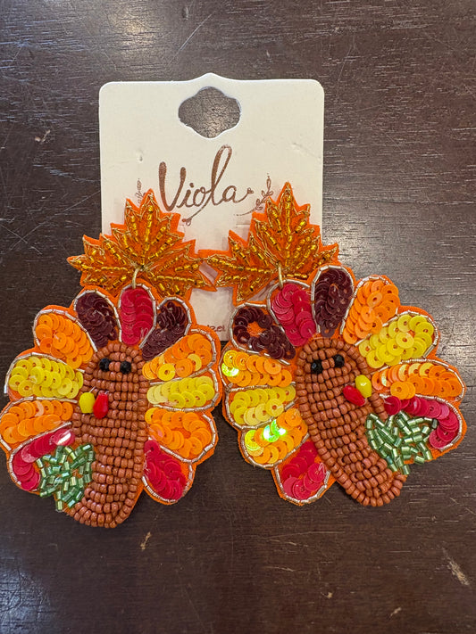 Beaded Turkey Earrings