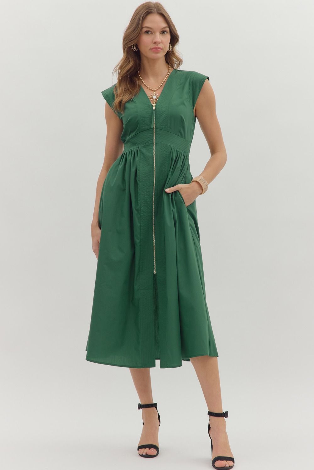 Front-zip Cap Sleeve