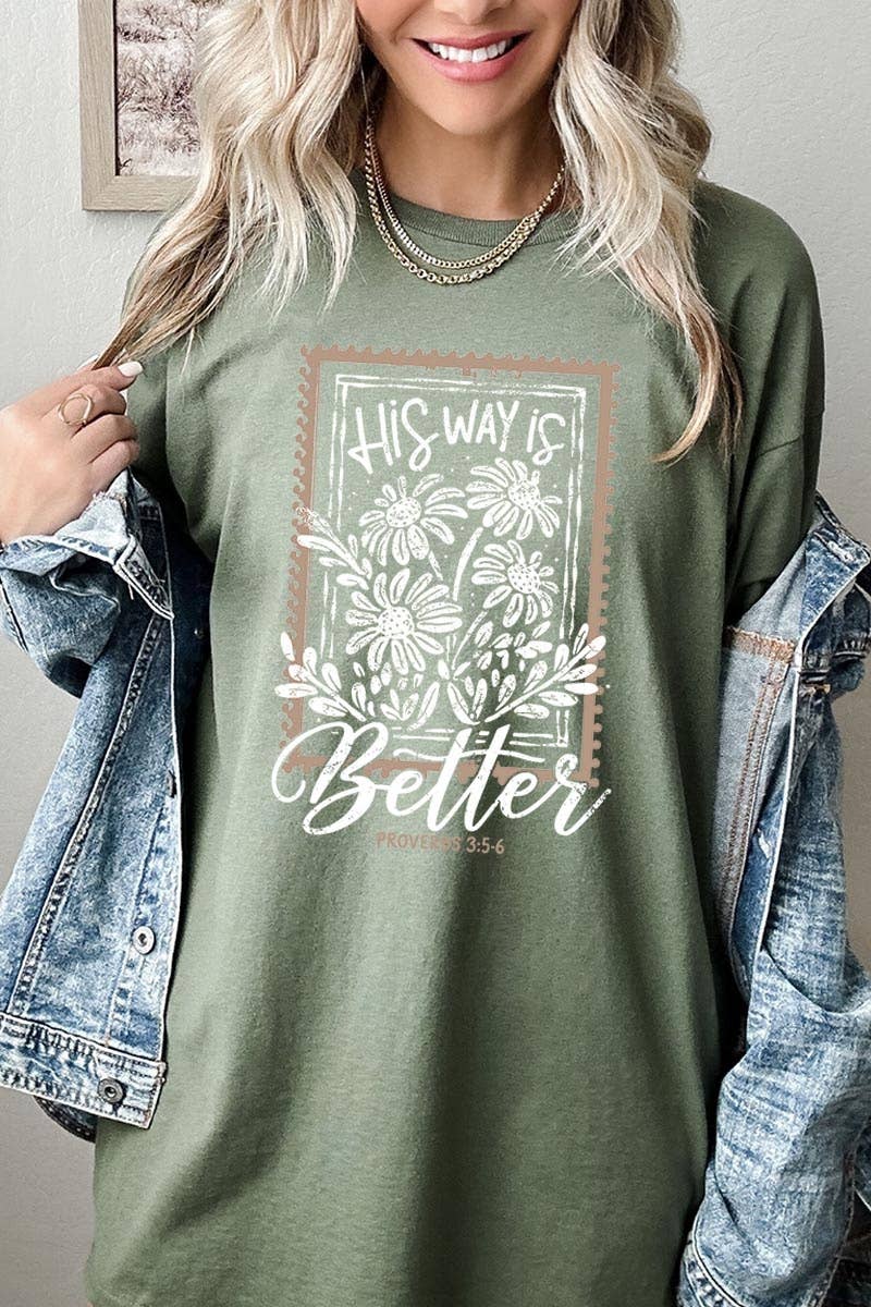 COLORBEAR - His Way Is Better Graphic Heavy Cotton Tee