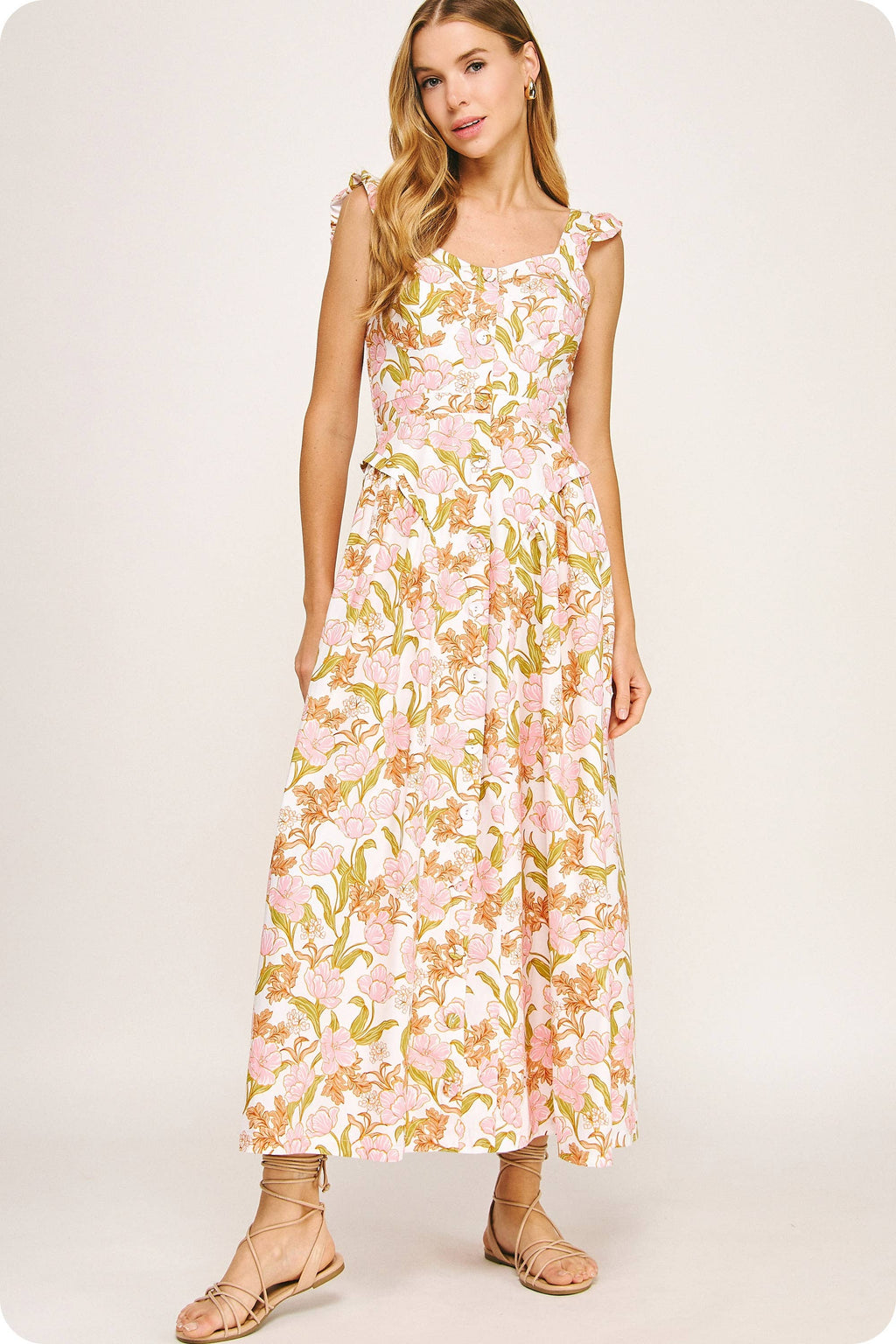 Strut & Bolt - Floral Fit and Flare Maxi Dress