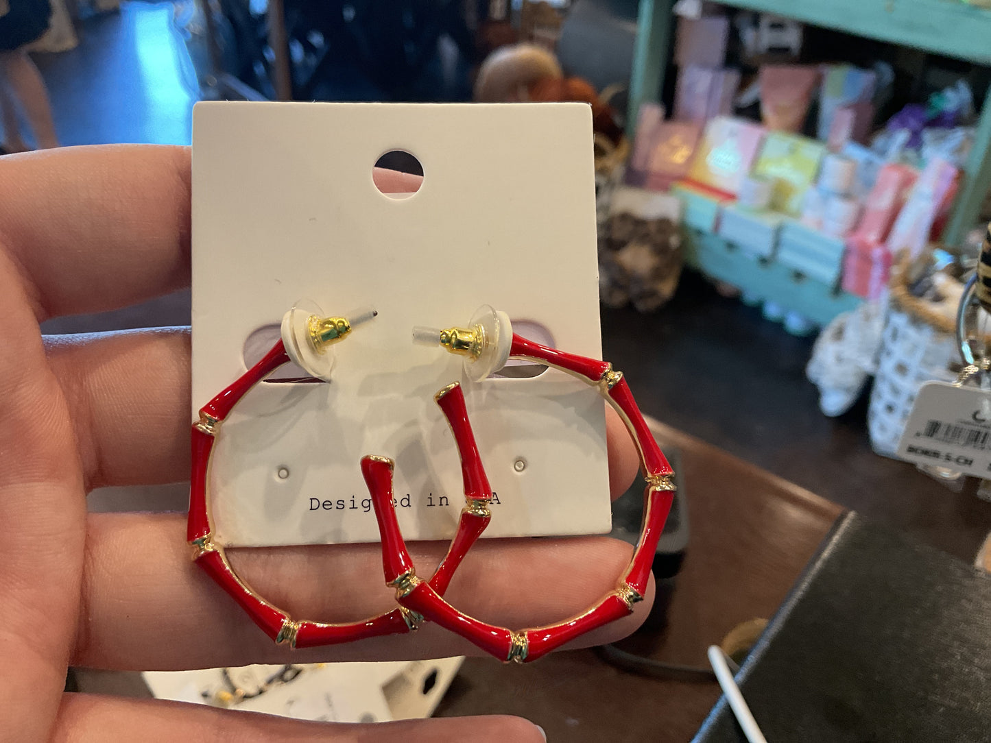 Color Bamboo Metal Earrings