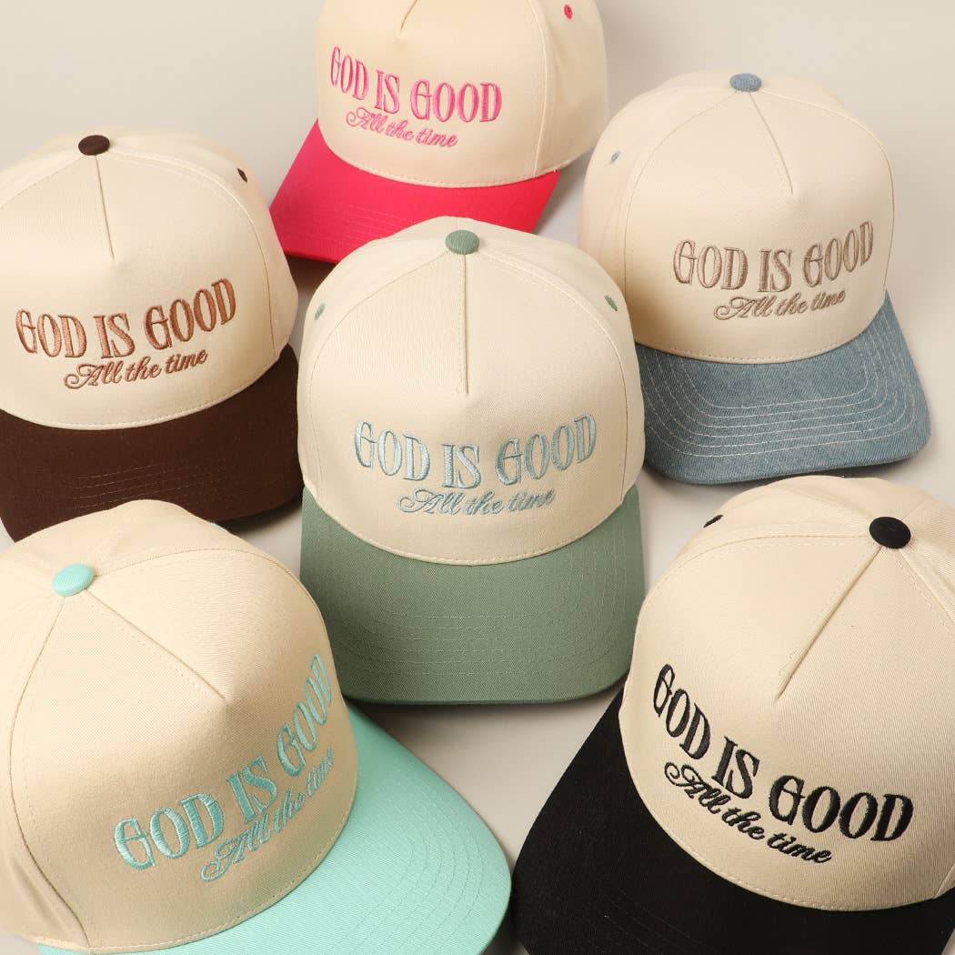 Fashion City - God Is Good All The Time Embroidery Trucker Hat