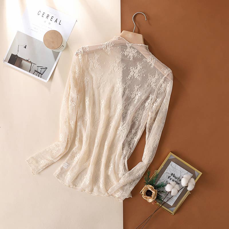 Hope & Sunshine - LACE SEE-THROUGH LAYERING TOP