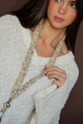 Beige Floral Lanyard