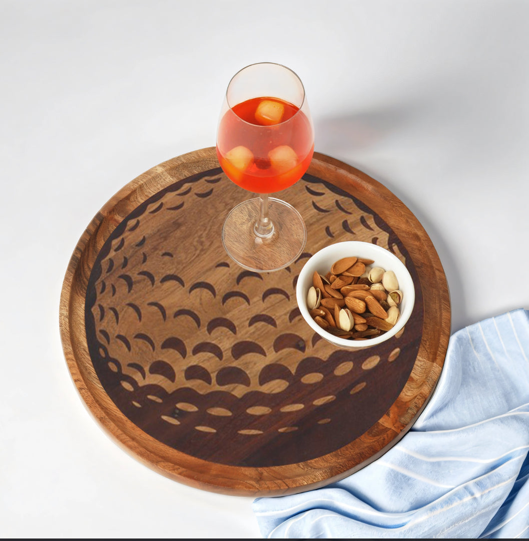 Golf Ball-Shaped Acacia Wood Serving Board