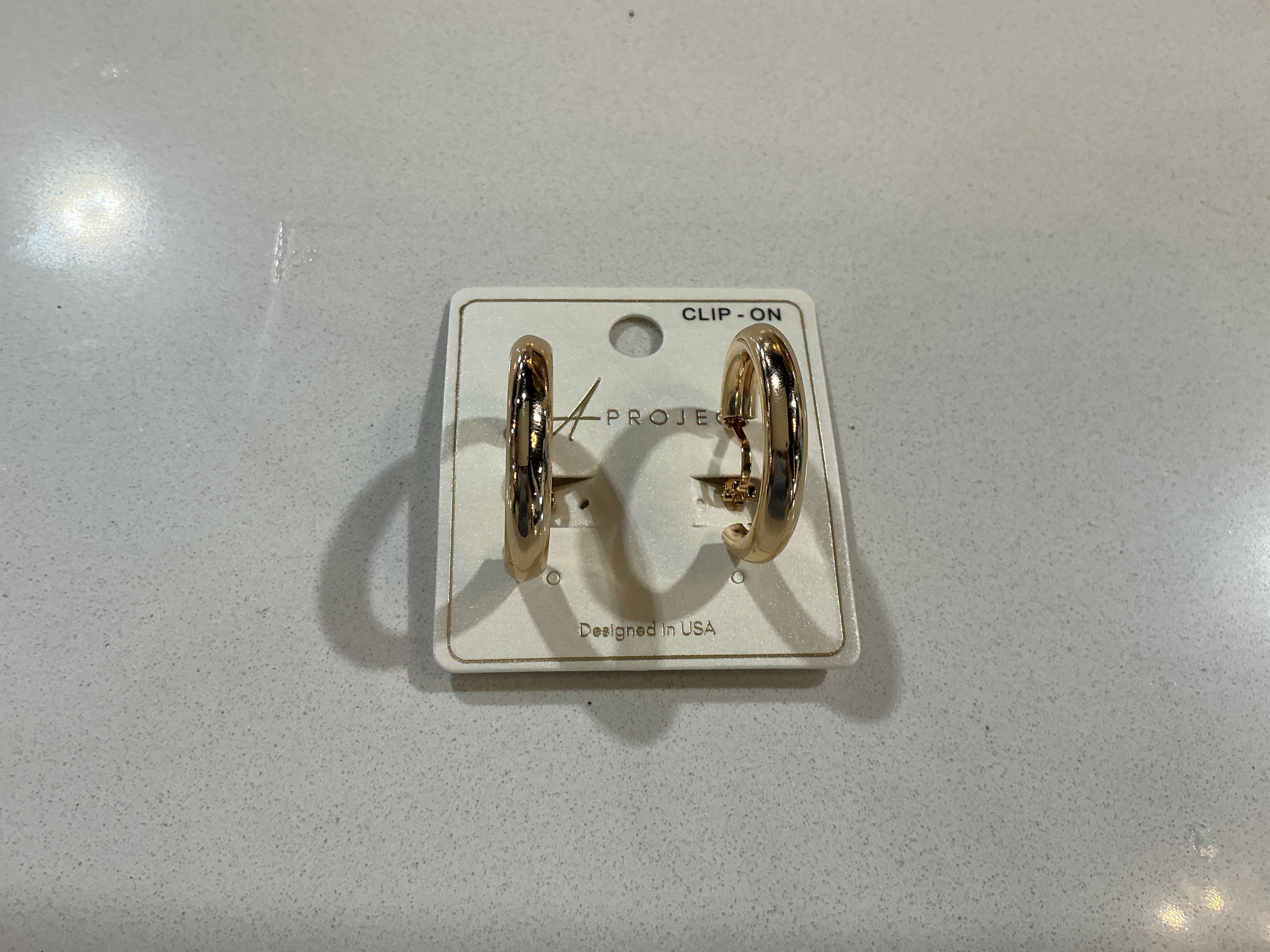 Clip-on Gold Hoop Earrings
