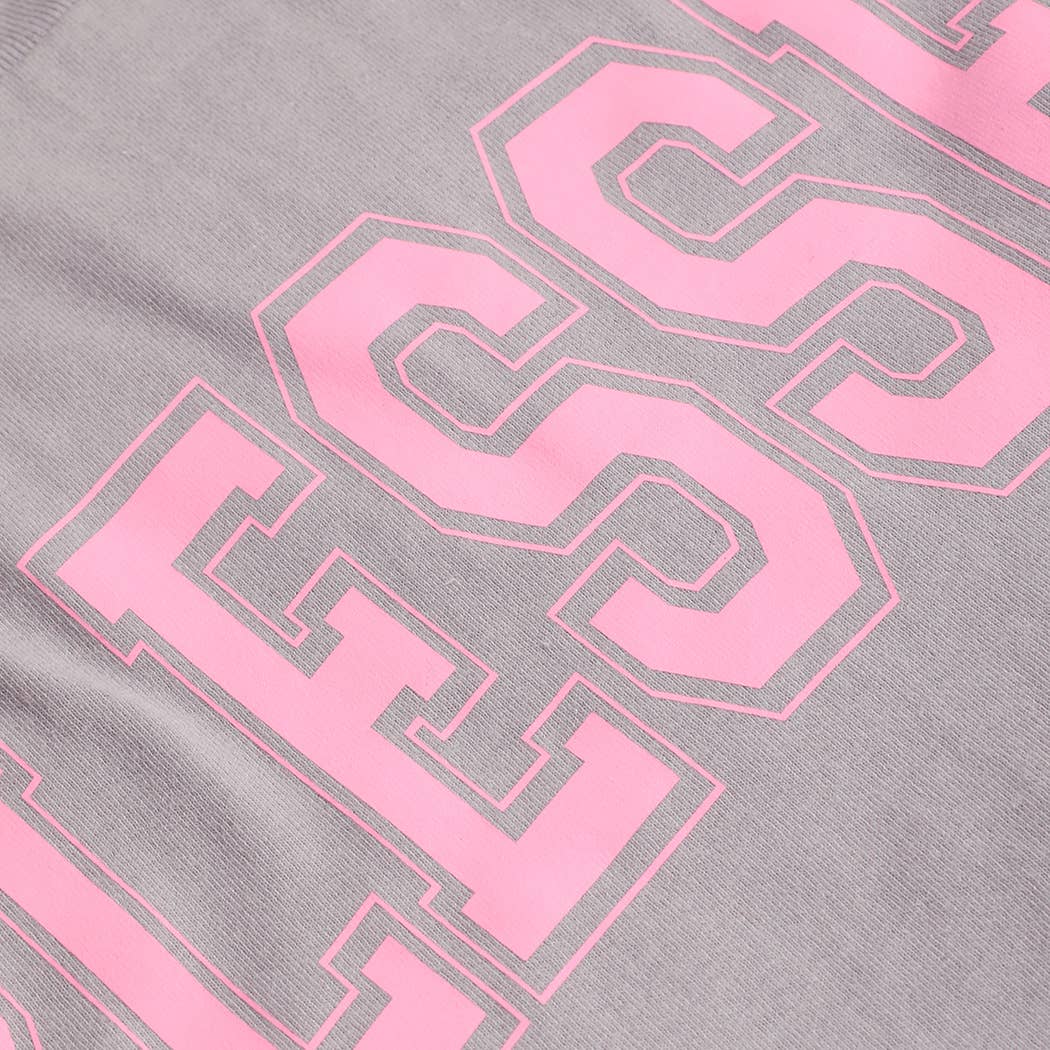 Fashion City - BLESSED Varsity-Style Heavy Cotton Graphic T-Shirt