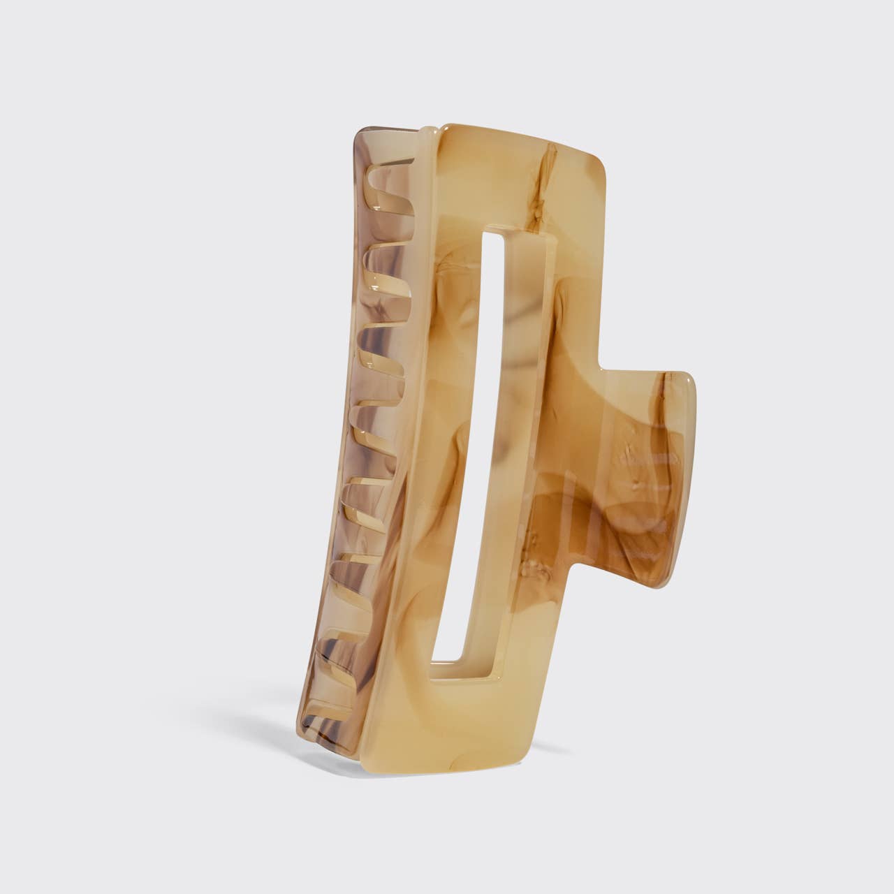 KITSCH - Recycled Plastic Jumbo Open Shape Claw Clip - Chocolate Marble
