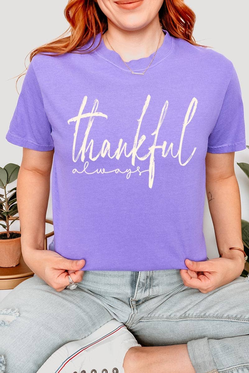 COLORBEAR - Thankful Graphic Garment Dyed Tee
