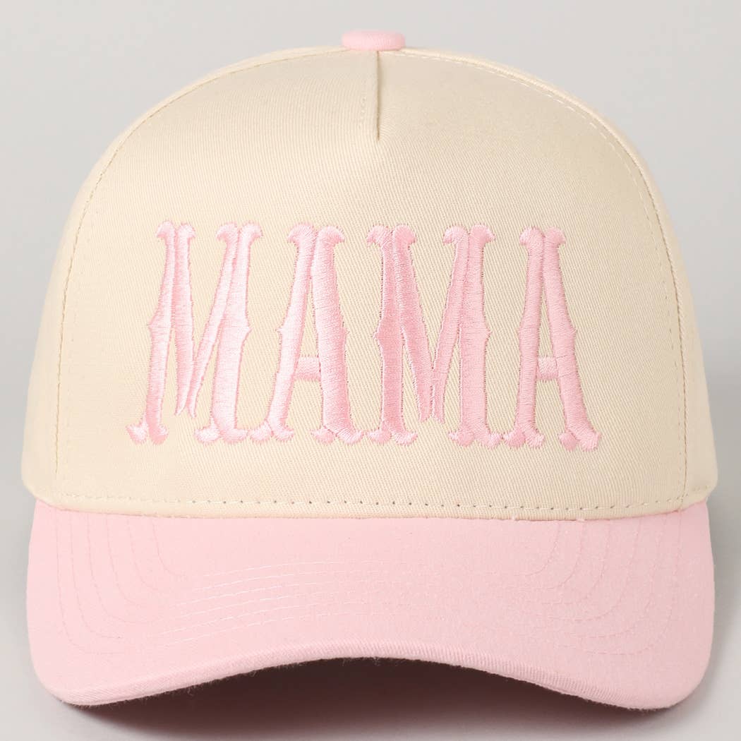 Fashion City - MAMA Typographic Design Embroidery Baseball Cap