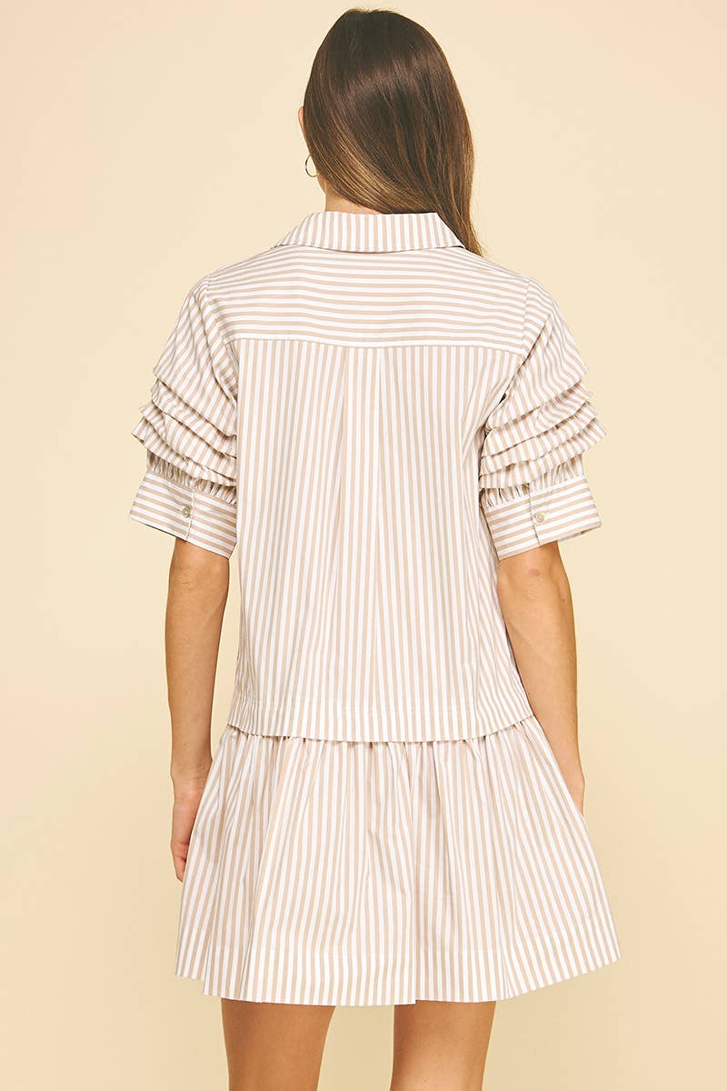 STRIPE BUTTON DOWN MINI DRESS