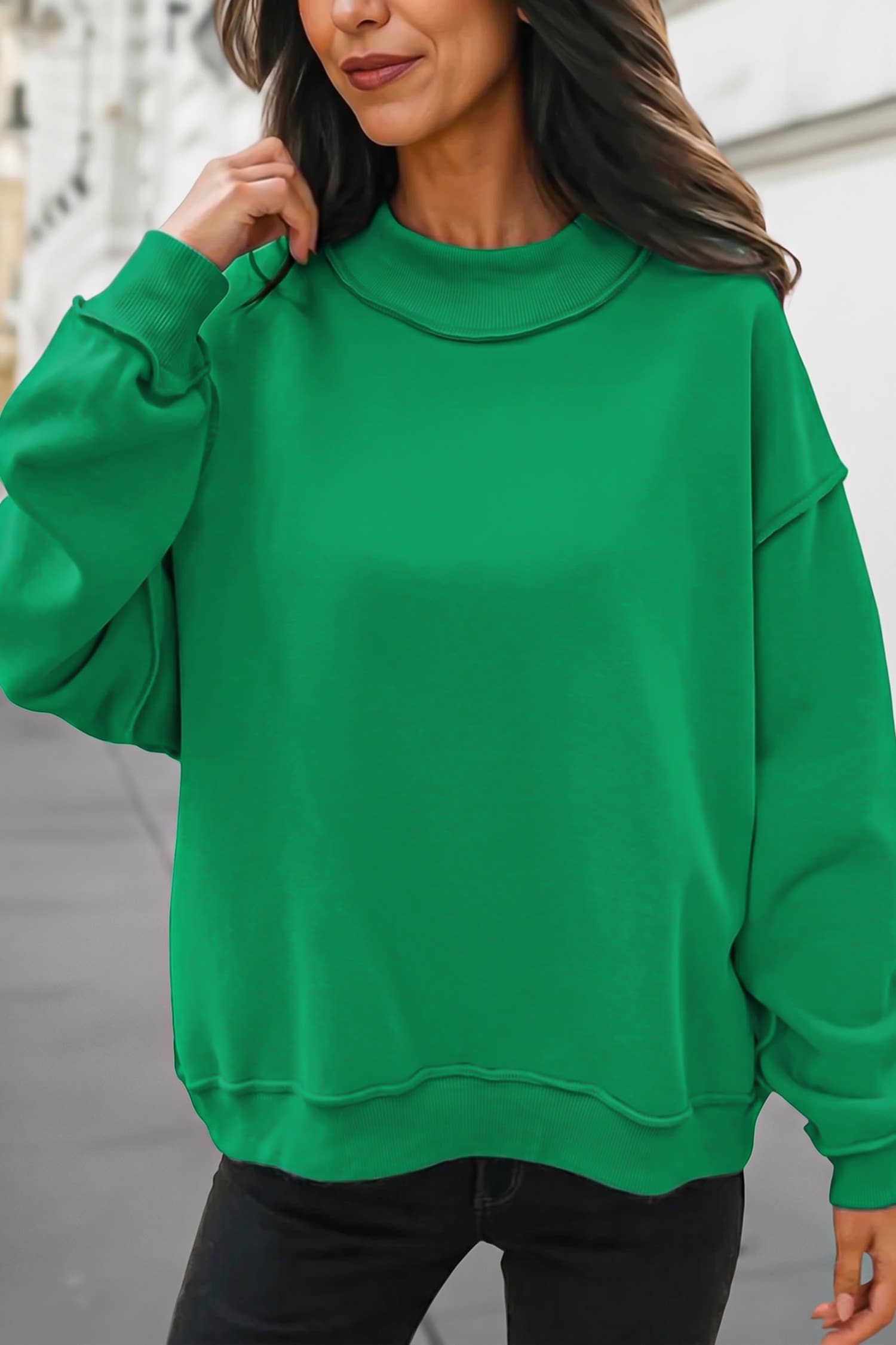 Aapparella - Reversible Oversized Mock Neck Sweatshirt | S-4X