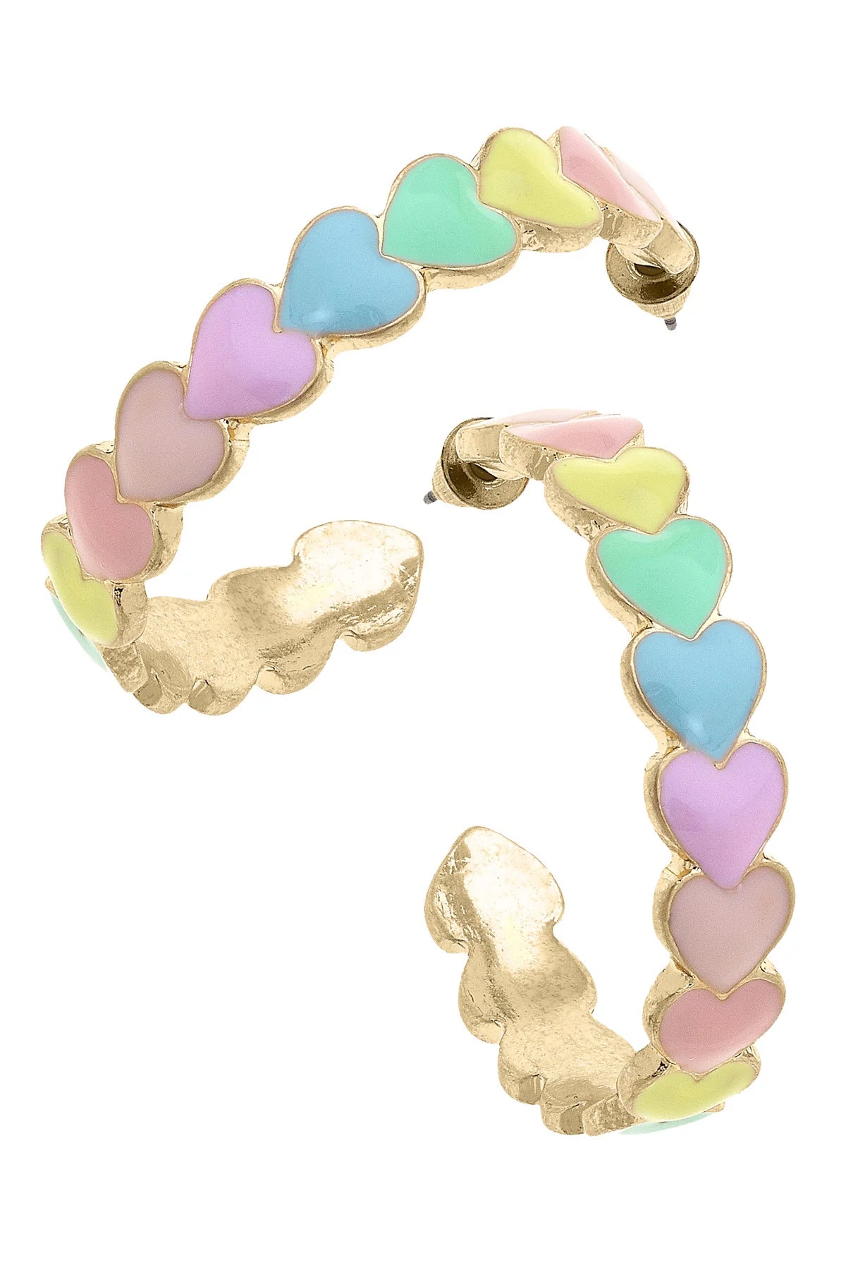 Valentine's Enamel Heart Hoop Earrings