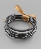 Black jelly tube bangle bracelet set.