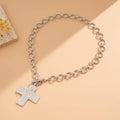 JOSSLYN by wall to wall - NOTABLE HAMMERED CROSS FRONT TOGGLE NECKLACE
