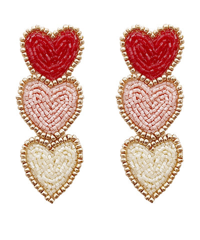 Beaded Heart Earrings