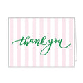 Folded Notecard Set of 10 | Pink Cabana Stripes