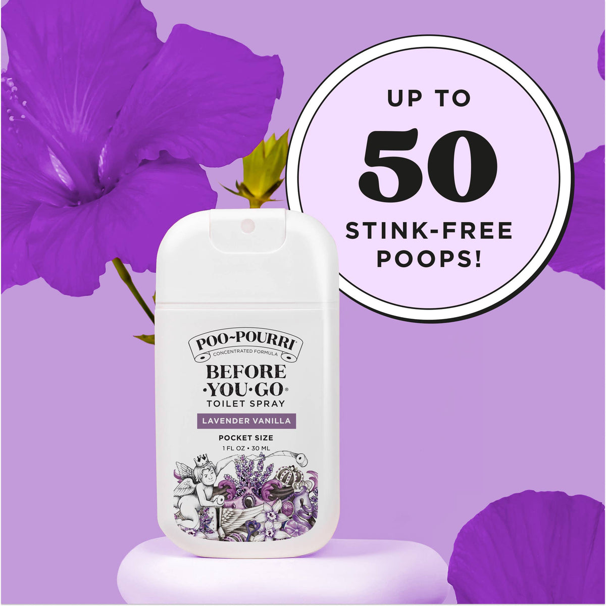 ~Pourri - Poo~Pourri - 1oz Pocket Sprayer w/ Pouch - Lavender Vanilla