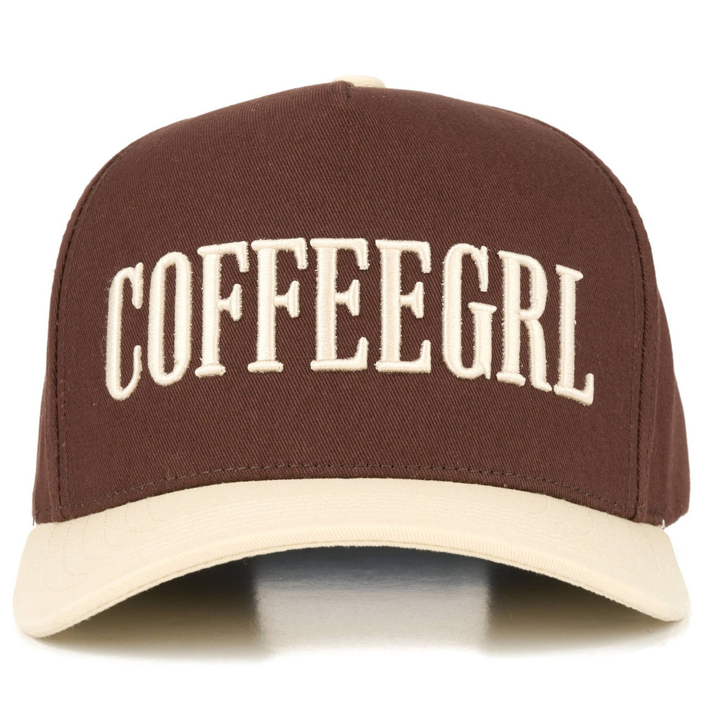 Hana - C.C COFFEEGRL Letter Embroidered on Two Tone Trucker Hat