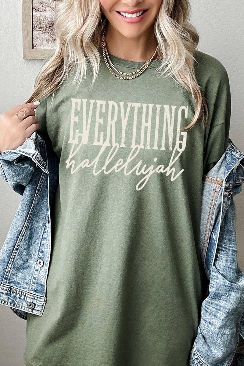 COLORBEAR - Everything Hallelujah Graphic Heavy Cotton Tee