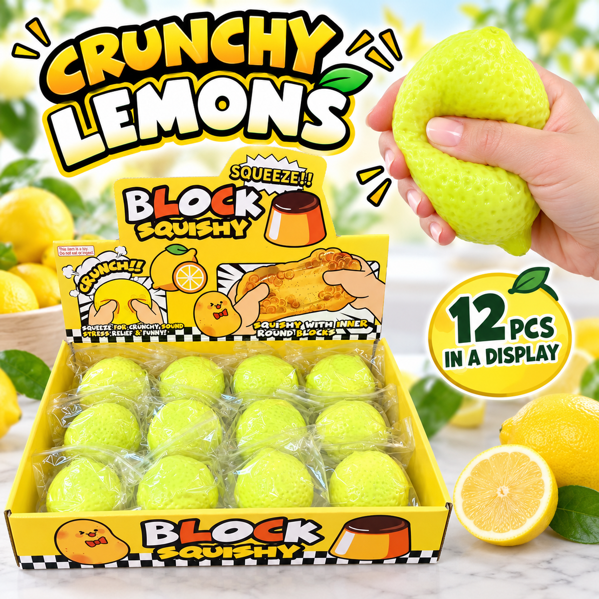 GS Wholesale (Formerly Known as Gypsy Soul) - Crunchy Lemon ASMR Squishy (Blocky Squishy)