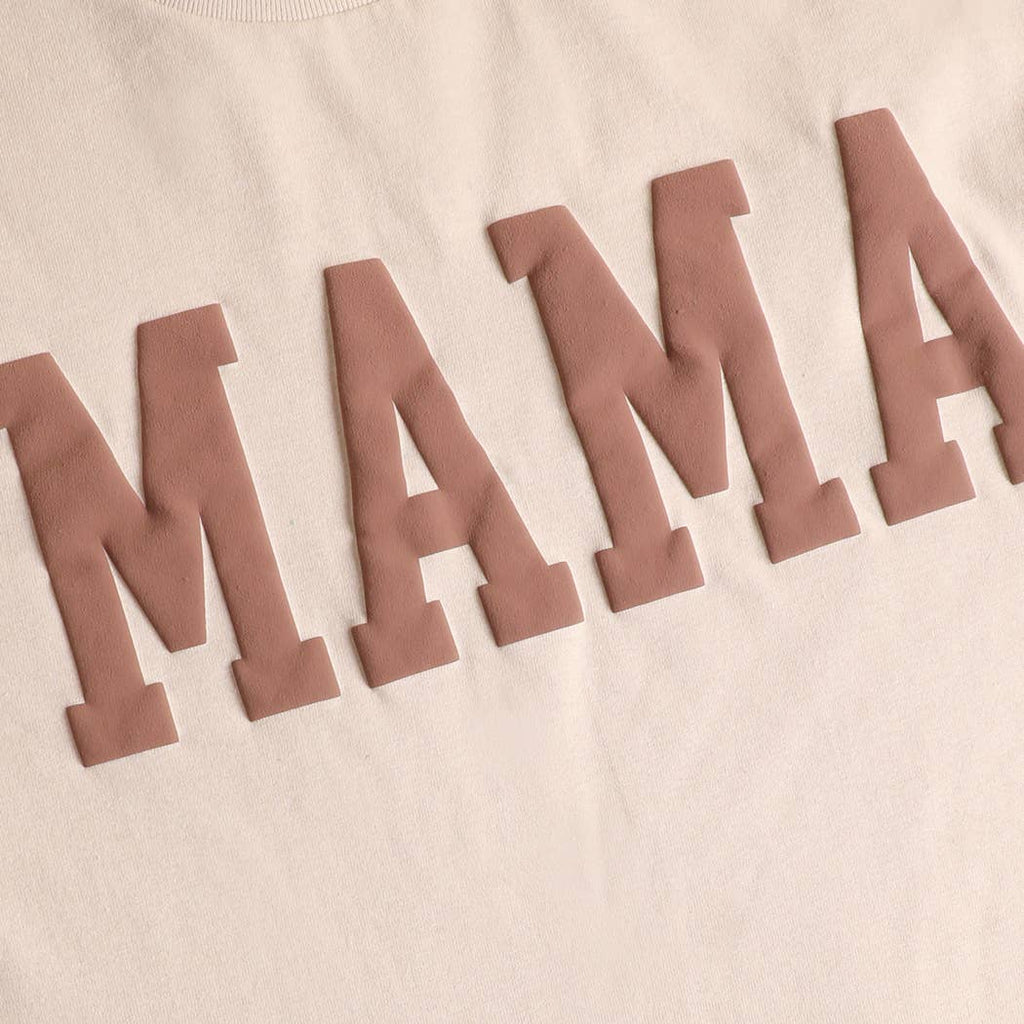 Fashion City - MAMA Puff & Gold Graphic Heavy Cotton T-Shirt