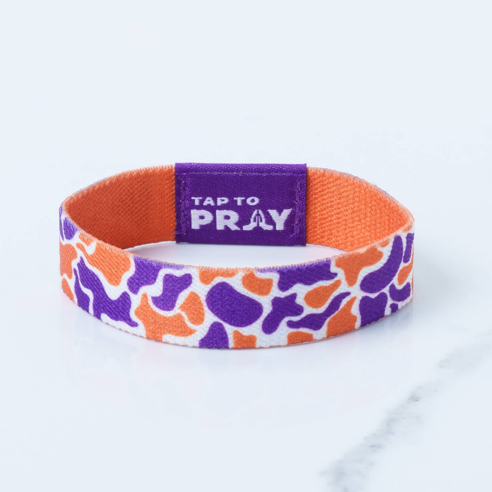Versible - Tap To Pray™ Wristbands - Team Camo - Orange & Purple