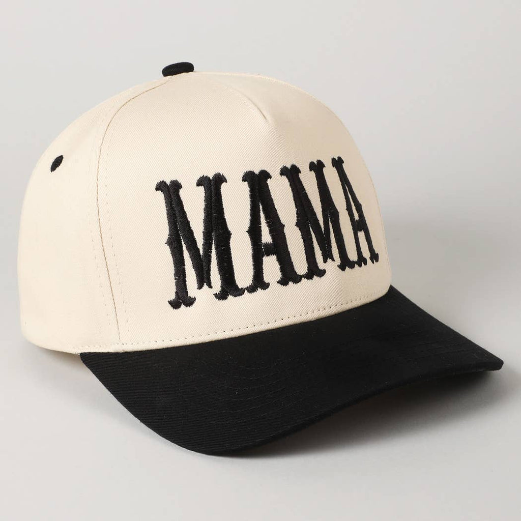 Fashion City - MAMA Typographic Design Embroidery Baseball Cap