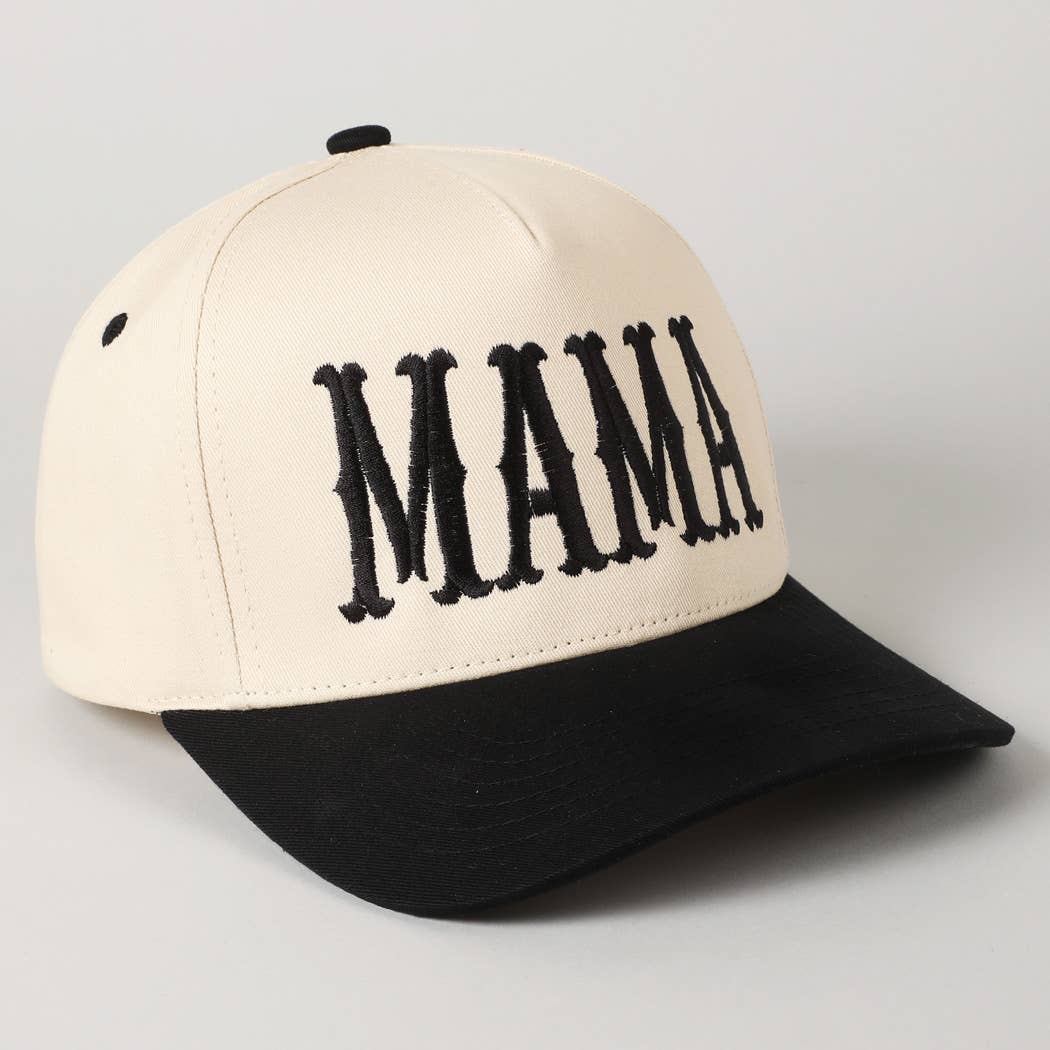 Fashion City - MAMA Typographic Design Embroidery Baseball Cap