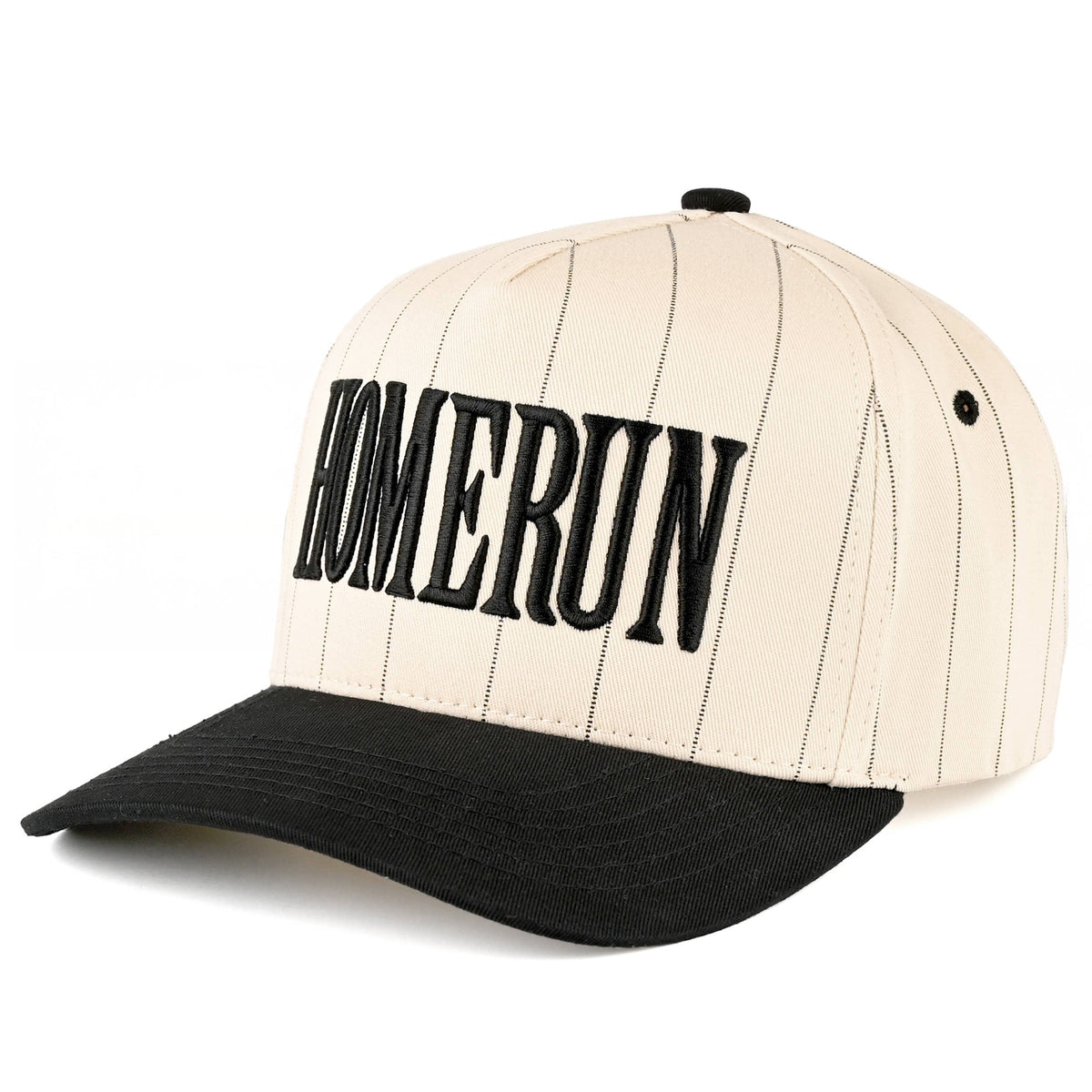 Hana - C.C HOME RUN Letter Stripe Two Tone Trucker Cap