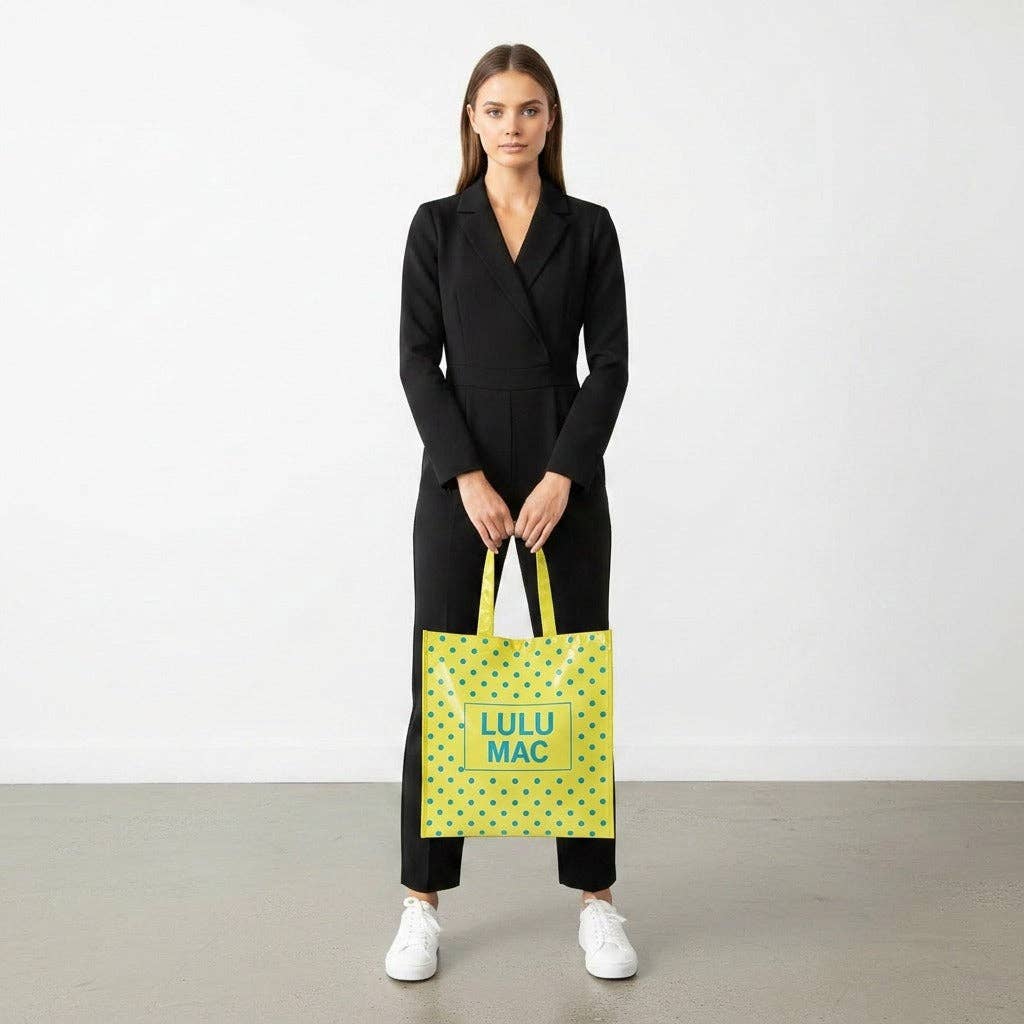 Girlie Girl Originals - LM-BG-1004  REUSABLE TOTE -BUTTER BLUE DOT