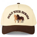 Hana - C.C HOLD YOUR HORSES Embroidered Letter Two Tone Trucker Hat