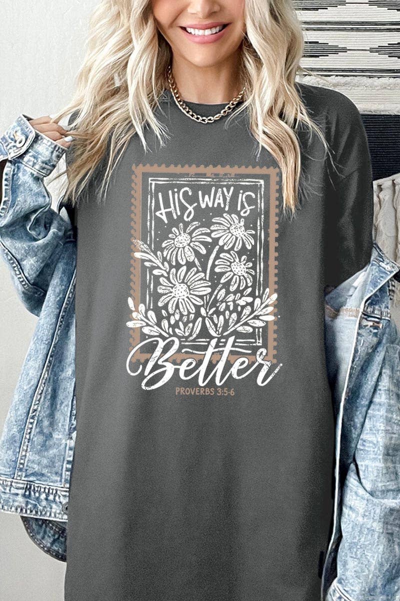 COLORBEAR - His Way Is Better Graphic Heavy Cotton Tee