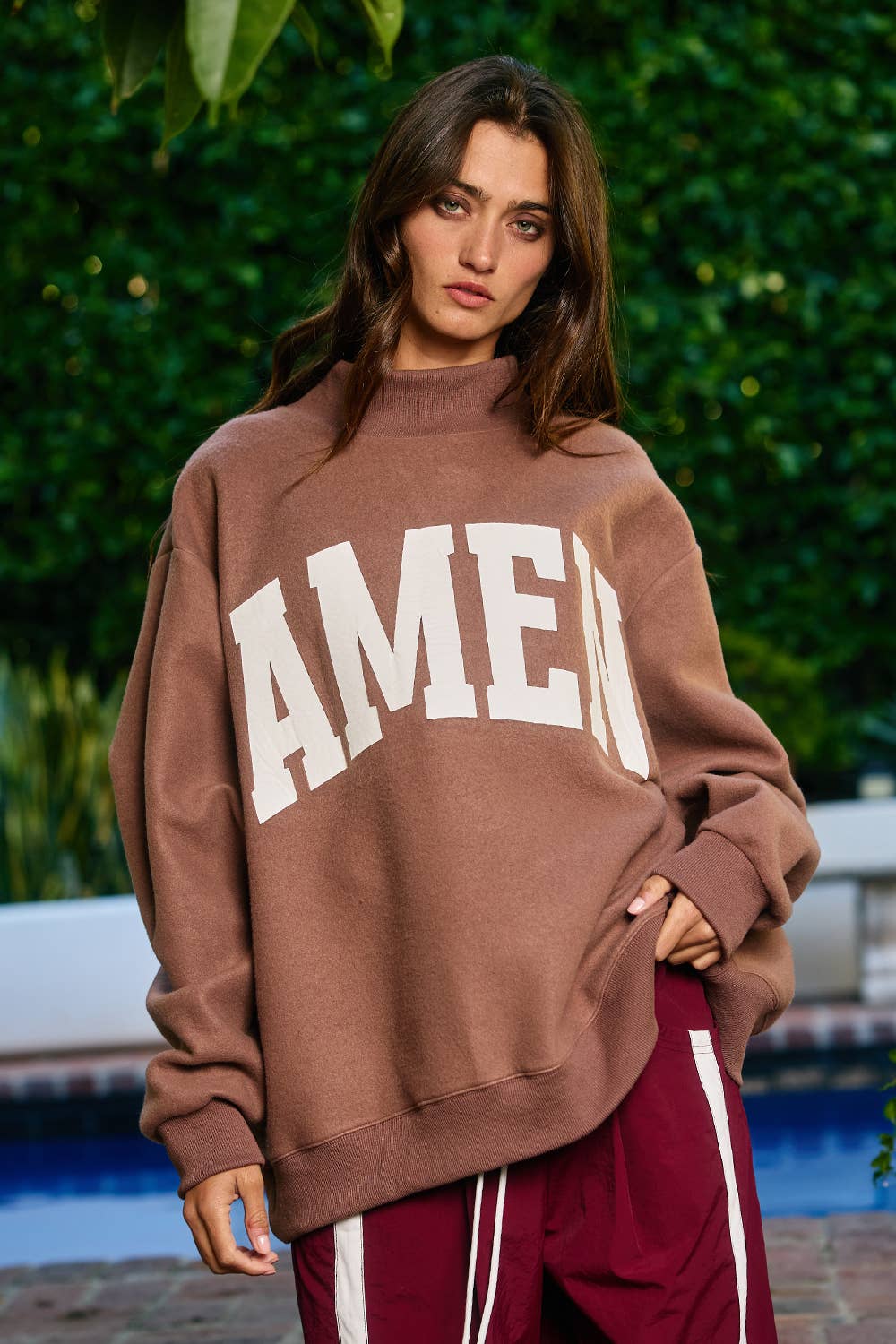 WWJD & AMEN' Reversible Mock Neck Sweatshirt