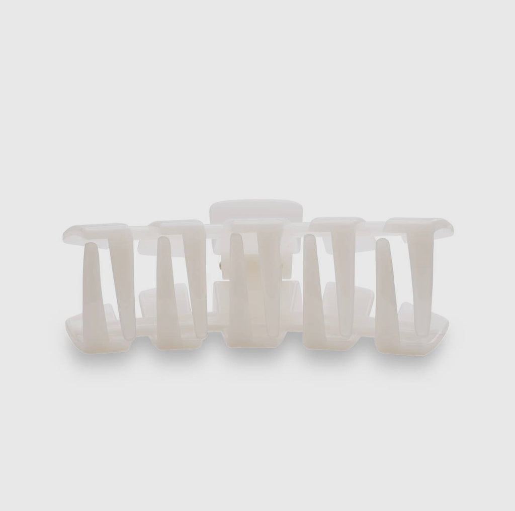 Coconut white classic teletie claw clip.