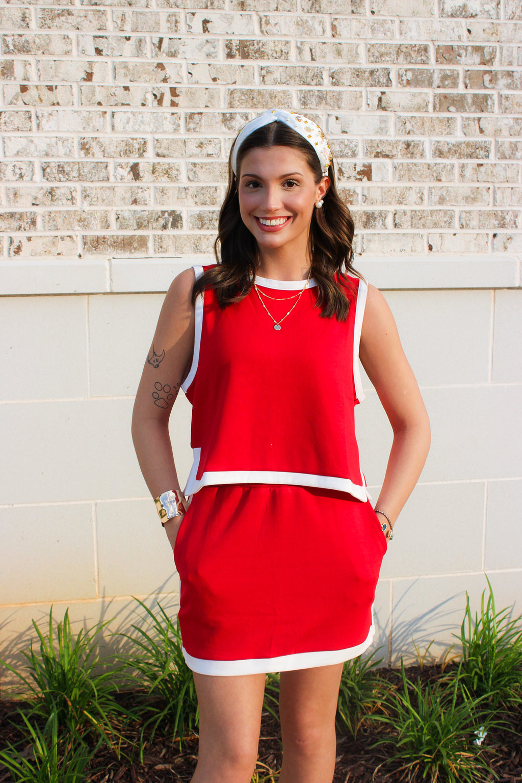 Solid Knit Skirt Set