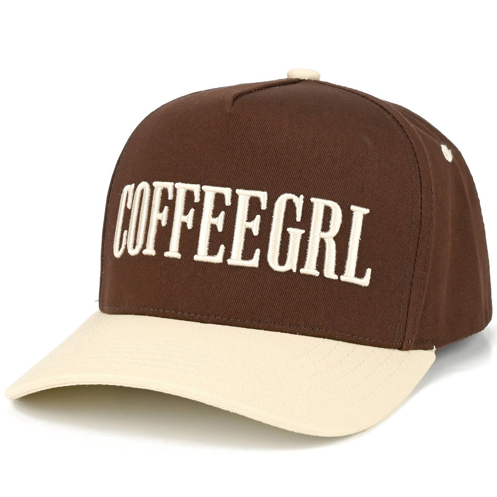 Hana - C.C COFFEEGRL Letter Embroidered on Two Tone Trucker Hat