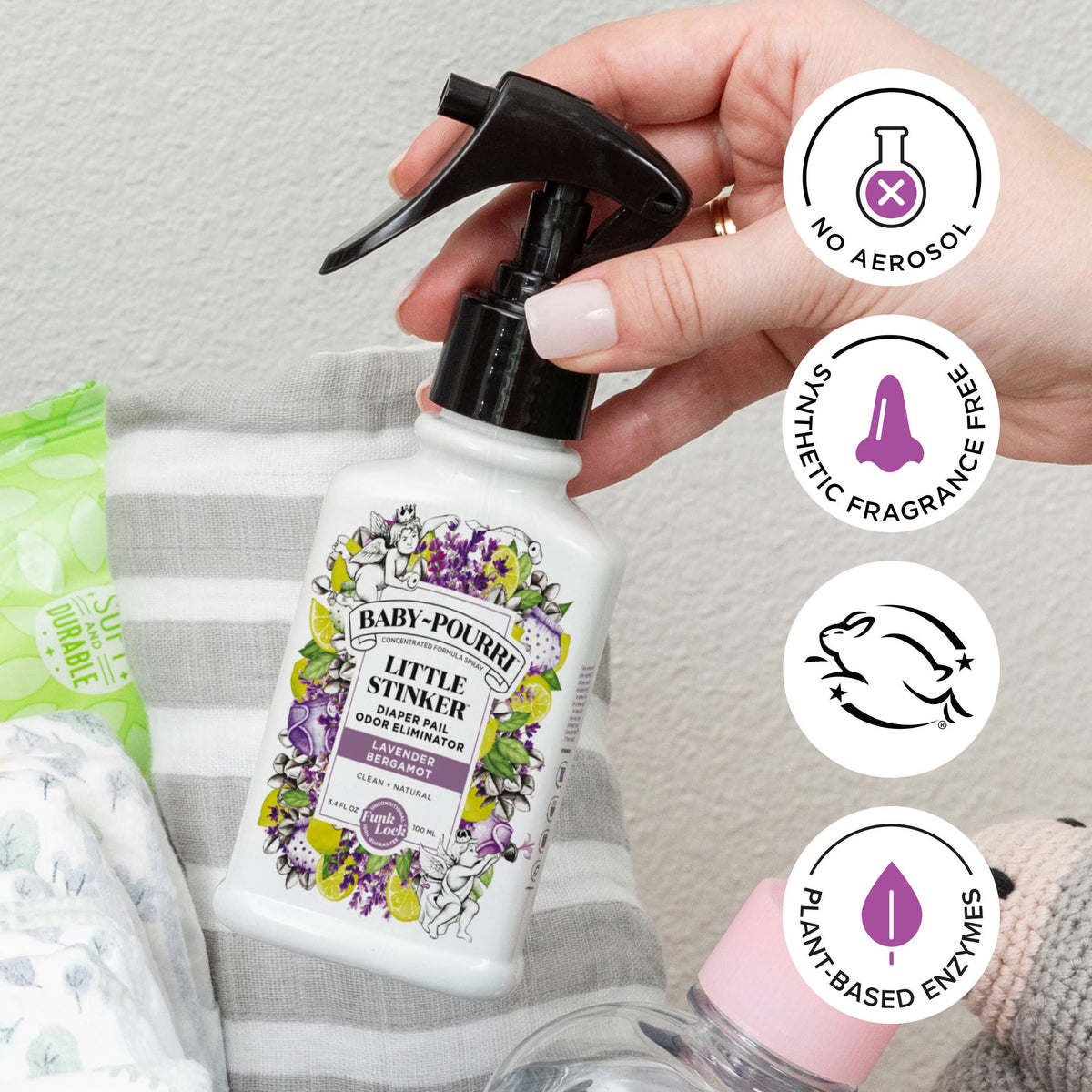 ~Pourri - Baby~Pourri Little Stinker Diaper Pail Odor Eliminator 3.4oz