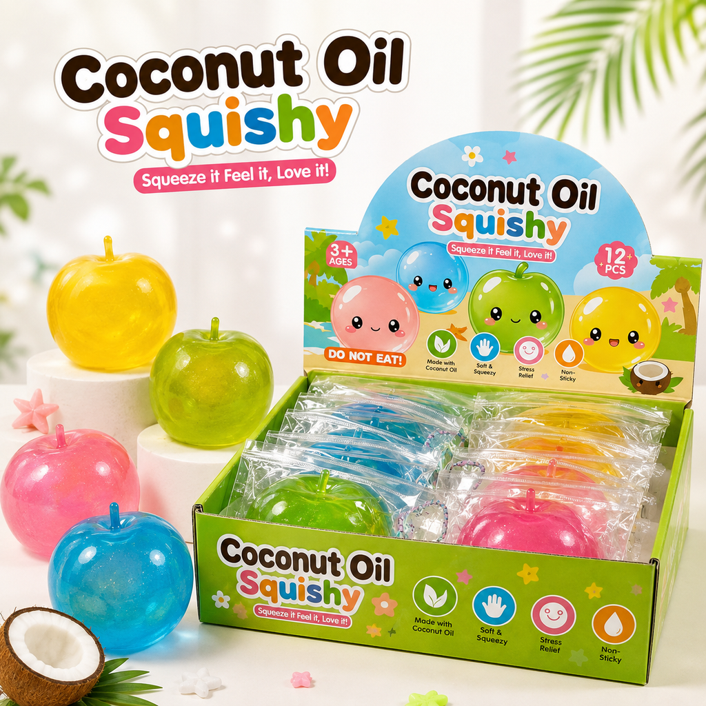 GS Wholesale (Formerly Known as Gypsy Soul) - Coconut Oil Squishy Apple Squeeze Toy — Stretchy Stress Ball