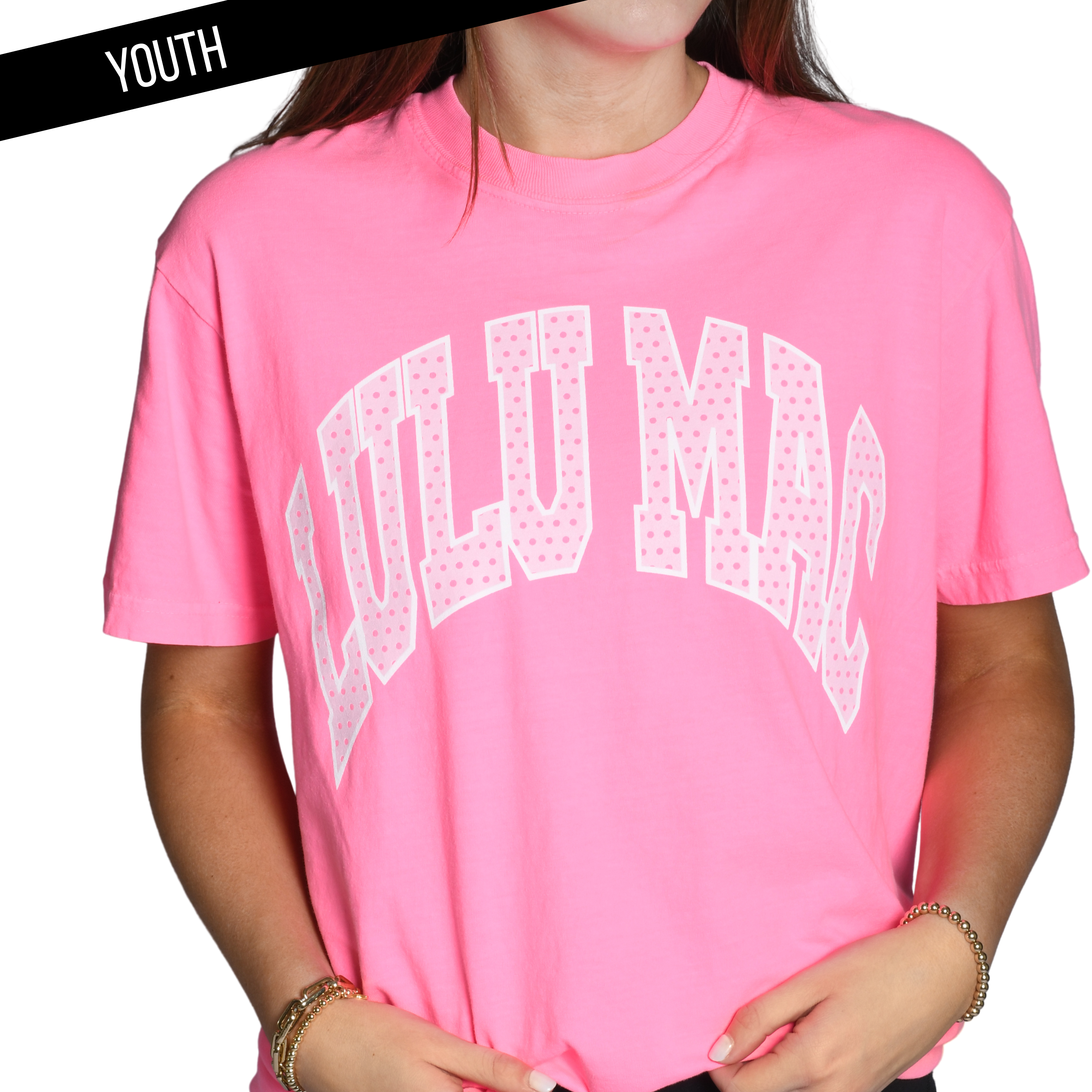 Lulu Mac Youth Polka Dot Pink Tee