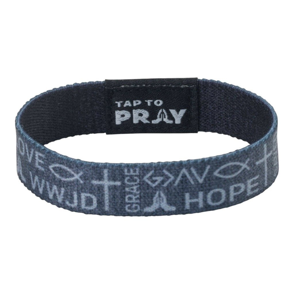 Versible - Tap To Pray® Wristband – Symbols of Faith - Grey