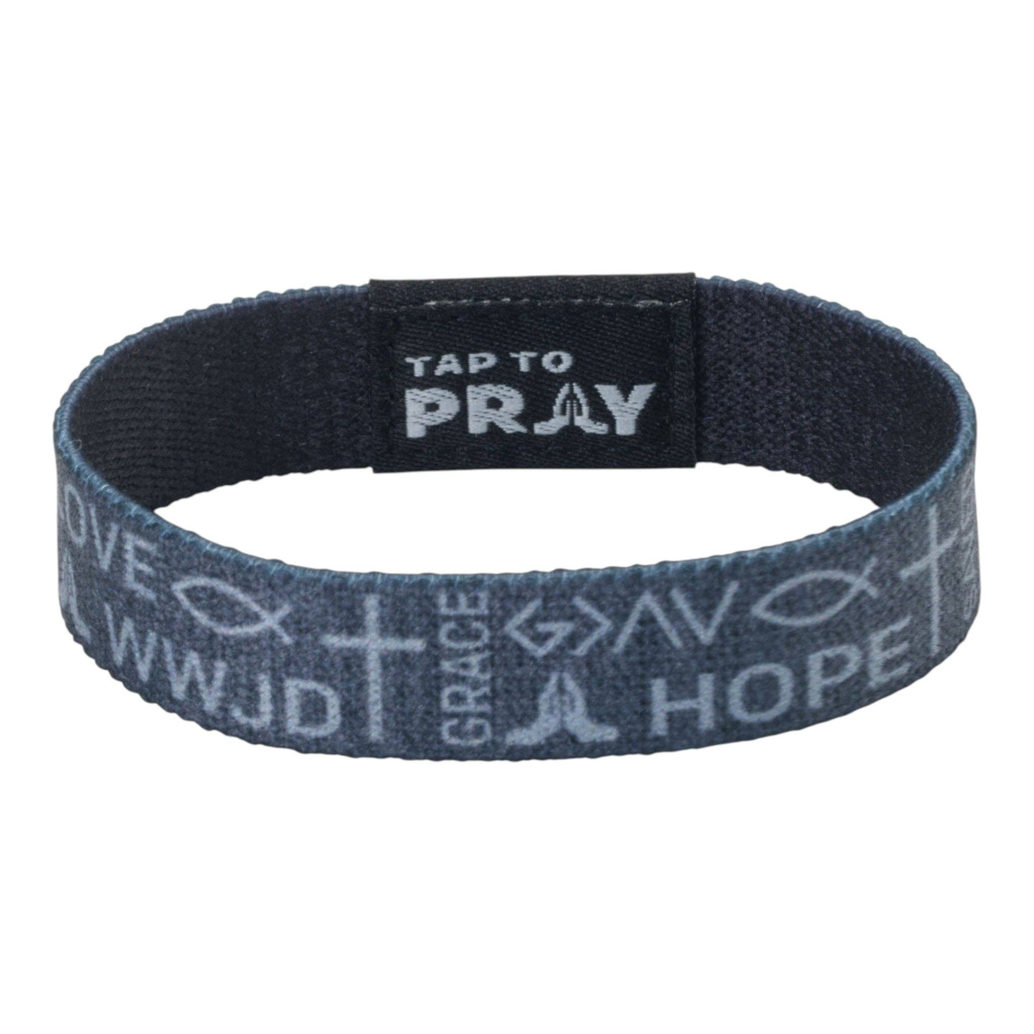 Versible - Tap To Pray® Wristband – Symbols of Faith - Grey