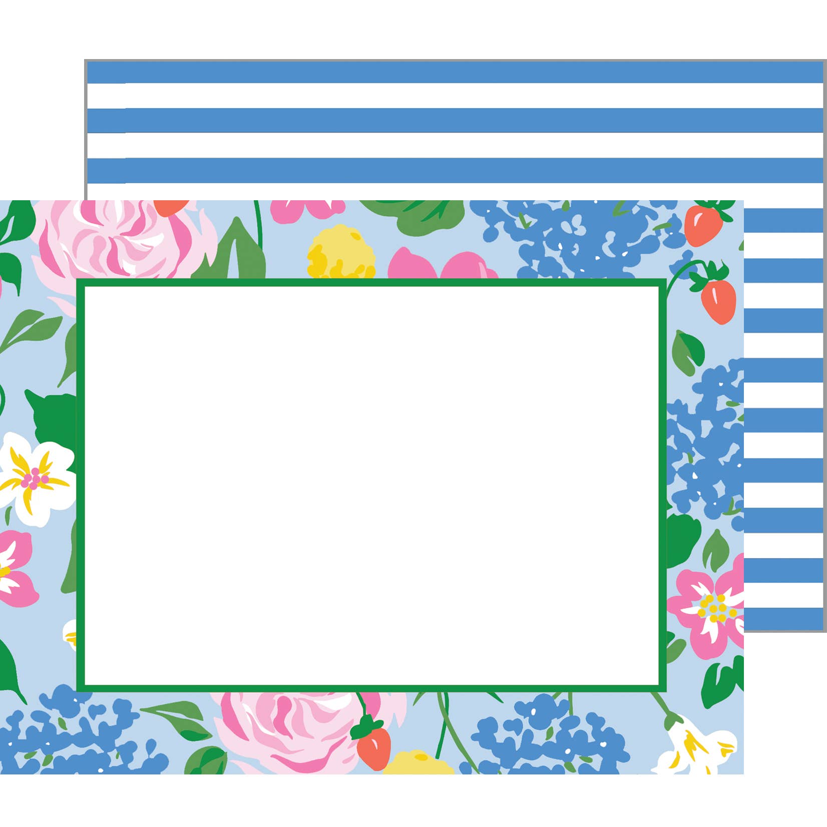 Flat Notecard Set of 10 | Strawberry Floral