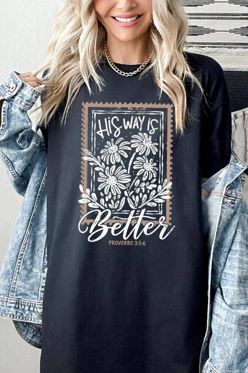 COLORBEAR - His Way Is Better Graphic Heavy Cotton Tee