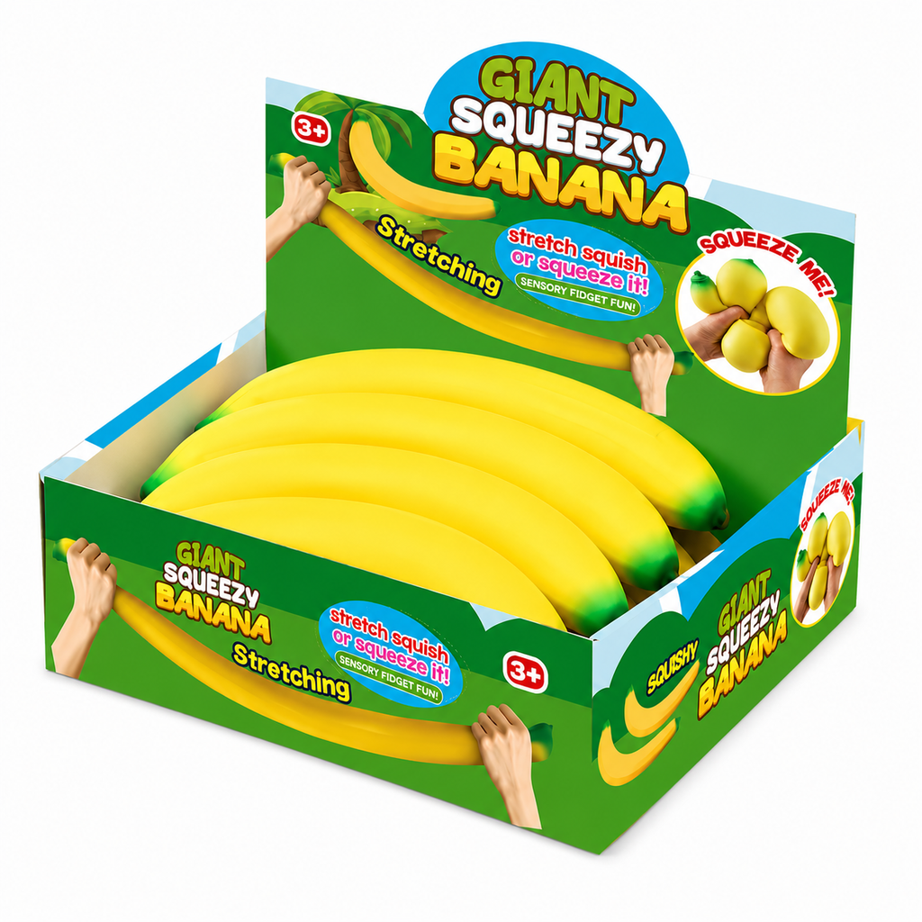 Crosstown Brands - Giant Squeezy Squishy Banana– Jumbo Slow-Rise Sensory Toy