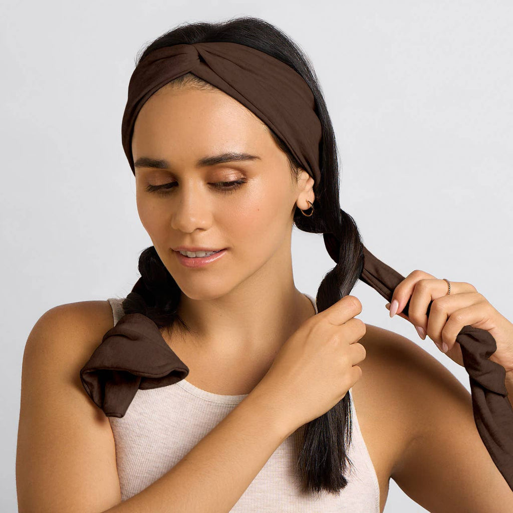 KITSCH - Set & Flow Heatless Curling Headband - Chocolate Brown